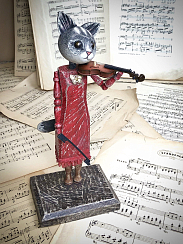 Статуэтка Кошка со скрипкой (предзаказ 25 дней)