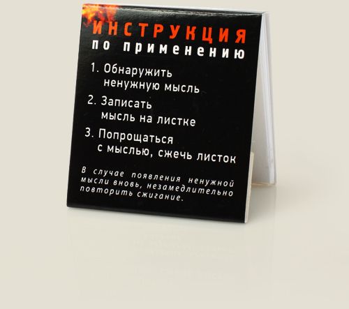 спички Сжигатель ненужных мыслей Для блюстителей порядка и чистоты в своей голове.