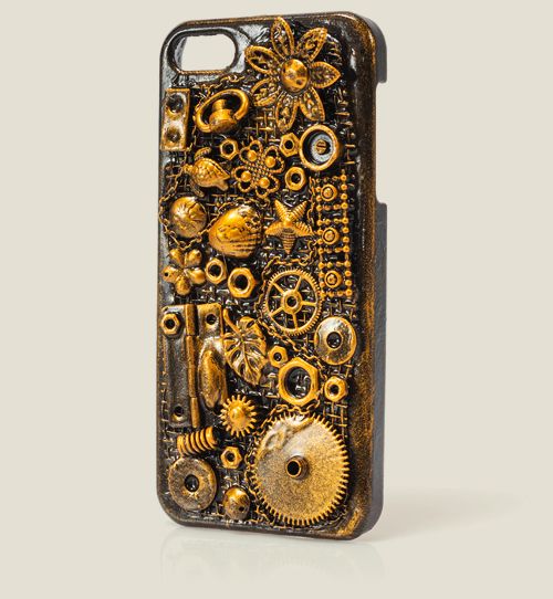 чехол для iPhone 5 в технике Canun для поклонников айфонов, не чуждых стимпанка, для ...