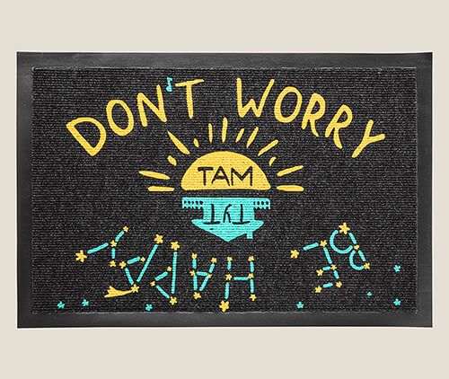 Придверный коврик Don't worry там Be happy тут