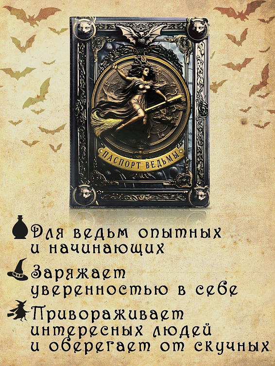 Обложка на паспорт ВЕДЬМА (пластик)
