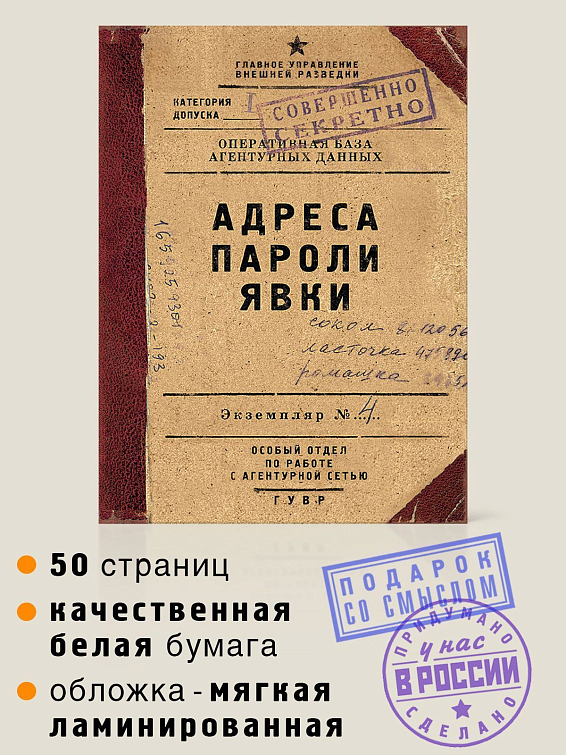 Блокнот Адреса пароли явки Для руководителя и для тех, кто только мечтает им ... Блокнот Адреса пароли явки