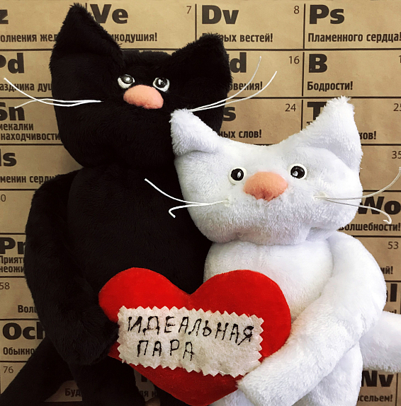 Игрушка Идеальная пара Коты (черный и белый) Игрушка Идеальная пара Коты (черный и белый)