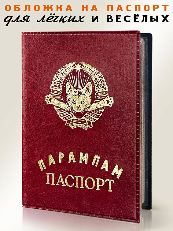 Обложка на паспорт ПАРАМПАМ ПАСПОРТ Аксессуар для легких и веселых. Для тех, у кого не... Обложка на паспорт ПАРАМПАМ ПАСПОРТ