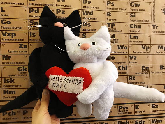 Игрушка Идеальная пара Коты (черный и белый) Игрушка Идеальная пара Коты (черный и белый)
