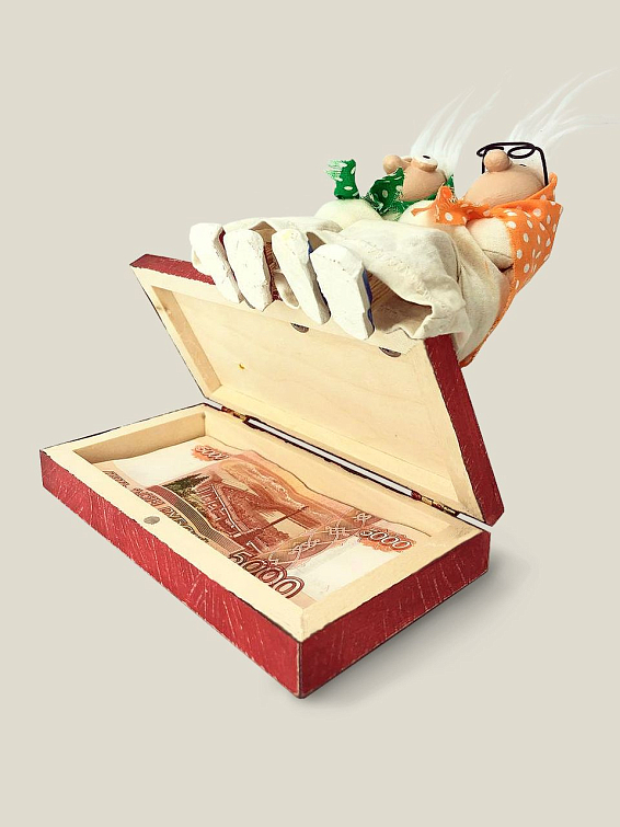 Шкатулка - купюрница Бешеные бабки В подарок для финансистов, банкиров, начальников, ...