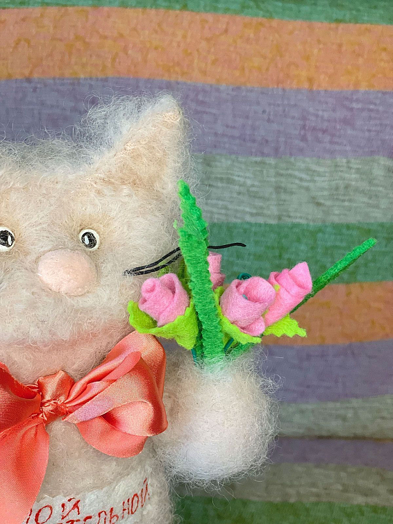 Игрушка кот с букетом Самой замурчательной Для самых прекрасных!!! Игрушка кот с букетом Самой замурчательной